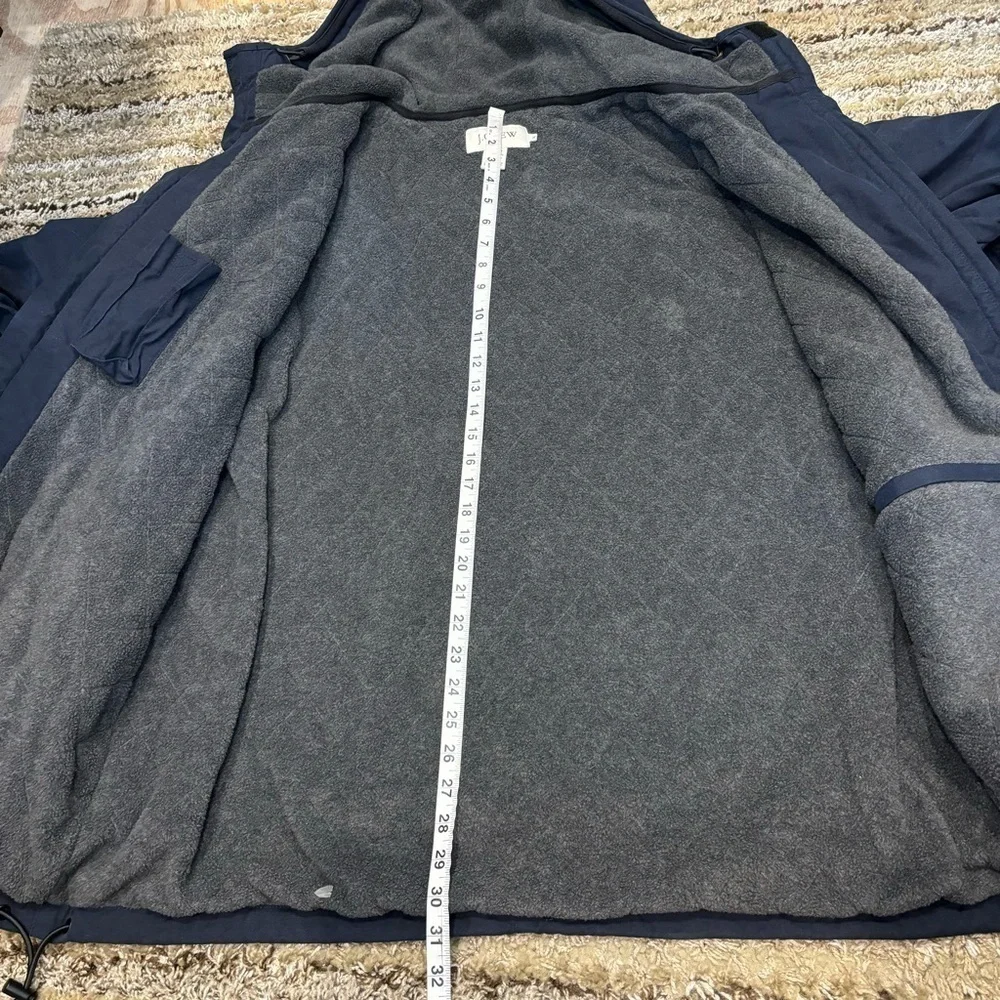J Crew Men’s XL Jacket Navy Blue Fleece Lined Hooded